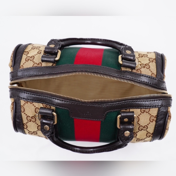 AZ15❤️ GUCCI Monogram Vintage Web mini Boston - Picture 9 of 15